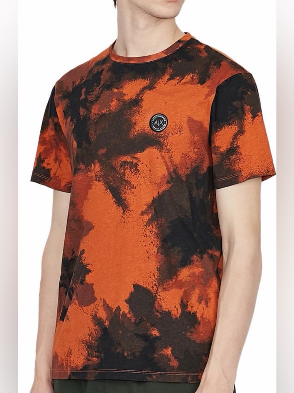 Armani Exchange Burnt Orange/Black T-Shirt Size Large New